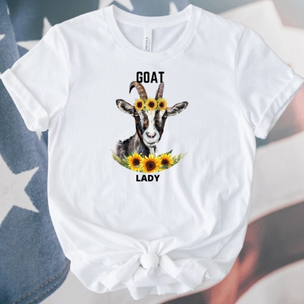 Trendy Graphic Goat Lady T-Shirt